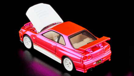 Машинка Premium Hot Wheels Nissan Skyline GT-R (BNR34) Red Line Club RLC 1:64 HNL06 Pink - Retromagaz, image 3