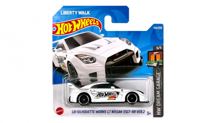 Машинка Базова Hot Wheels Liberty Walk LB-Silhouette Works GT Nissan 35GT-RR Ver.2 Dream Garage 1:64 HCX49 White - Retromagaz, image 1