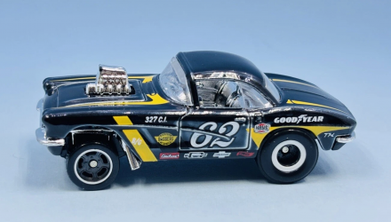 Машинка Базовая Hot Wheels '62 Corvette Gasser Super Treasure Hunt STH Reverse Rake 1:64 JBC43 Black - Retromagaz, image 3