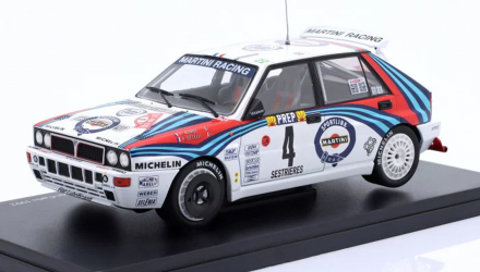 Машинка Premium Tarmac Works Lancia Delta HF Integrale Monte Carlo Rally 1992 #04 Winner Didier Auriol / Bernard Occelli 1:64 T64-049-92MCR04 White - Retromagaz, image 1