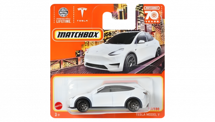 Машинка Большой Город Matchbox Tesla Model Y Metro 1:64 HLC68 White - Retromagaz, image 1