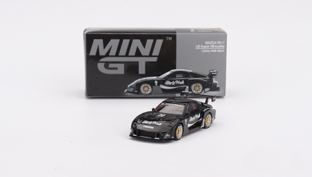 Машинка Premium MINI GT MAZDA RX-7 LB-Super Silhouette Liberty Walk 1:64 MGT00785 Black - Retromagaz, image 4