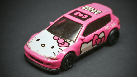 Машинка Premium Hot Wheels Honda Civic EG Hello Kitty Modern Classics 1:64 GJR00 Pink - Retromagaz, image 4