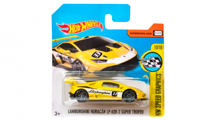 Машинка Базова Hot Wheels Lamborghini Huracan LP 620-2 Super Trofeo Speed Graphics 1:64 DTX66 Yellow - Retromagaz, image 1