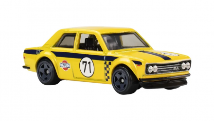Тематическая Машинка Hot Wheels '71 Datsun 510 Rally Champs 1:64 JKX64 Yellow - Retromagaz, image 4