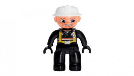 Фігурка Lego Boy Fireman Black Legs Black Hands Duplo 47394pb061 47394pb026 Б/У - Retromagaz, image 2