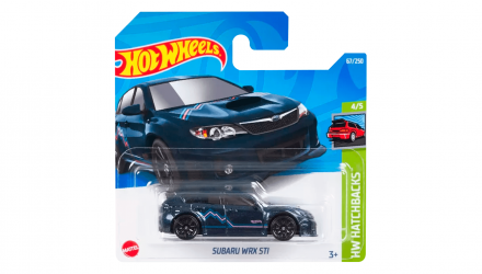 Машинка Базовая Hot Wheels Subaru WRX STI Hatchbacks 1:64 HCV32 Dark Blue - Retromagaz, image 1