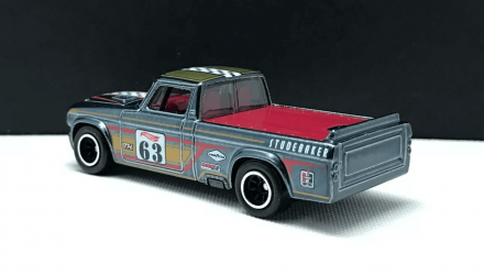 Машинка Базова Hot Wheels '63 Studebaker Champ Super Treasure Hunt STH Hot Trucks 1:64 HCY14 Black - Retromagaz, image 2