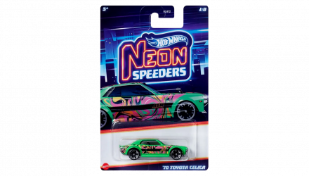 Тематична Машинка Hot Wheels '70 Toyota Celica Neon Speeders 1:64 HLH72/HRW67 Green - Retromagaz, image 1