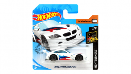 Машинка Базова Hot Wheels BMW Z4 M Motosport Nightburnerz 1:64 GHD16 White - Retromagaz, image 1