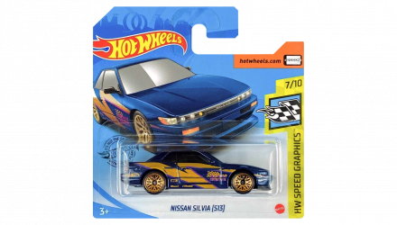 Машинка Базова Hot Wheels Nissan Silvia (S13) Speed Graphics 1:64 GHF03 Dark Blue - Retromagaz, image 1