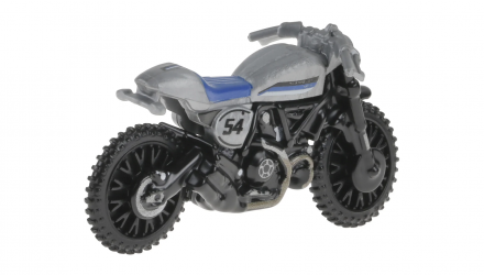 Тематична Машинка Hot Wheels Ducati Scrambler Hot Wheels Edition Motorcycle Club 1:64 HRR93 Silver - Retromagaz, image 2