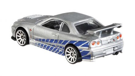 Тематична Машинка Hot Wheels Nissan Skyline GT-R (BNR34) Fast & Furious 1:64 GRP56 Silver - Retromagaz, image 5