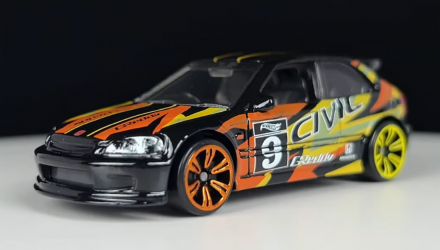 Тематична Машинка Hot Wheels '99 Honda Civic Type R (EK9) Neon Speeders 1:64 HLH72/HLH76 Black - Retromagaz, image 2