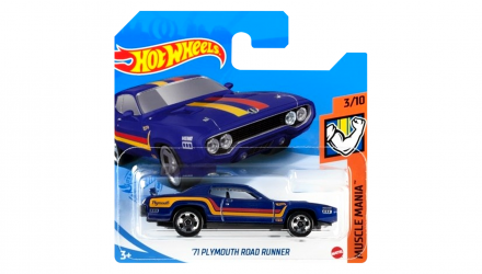 Машинка Базова Hot Wheels '71 Plymouth Road Runner Muscle Mania 1:64 GTB42 Blue - Retromagaz, image 1