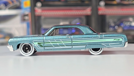 Машинка Базовая Hot Wheels '64 Impala Layin Low 1:64 JJJ56 Blue - Retromagaz, image 3