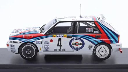 Машинка Premium Tarmac Works Lancia Delta HF Integrale Monte Carlo Rally 1992 #04 Winner Didier Auriol / Bernard Occelli 1:64 T64-049-92MCR04 White - Retromagaz, image 3