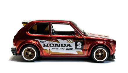 Машинка Базовая Hot Wheels 73' Honda Civic Custom Super Treasure Hunt STH Then and Now 1:64 JCB46 Red - Retromagaz, image 3