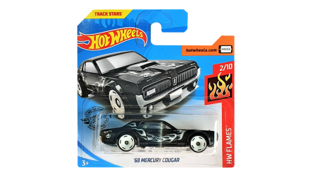 Машинка Базова Hot Wheels '68 Mercury Cougar Flames 1:64 GMR67 Black - Retromagaz, image 1