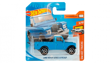 Машинка Базова Hot Wheels Land Rover Series III Pickup Hot Trucks 1:64 FYF07 Blue - Retromagaz, image 1