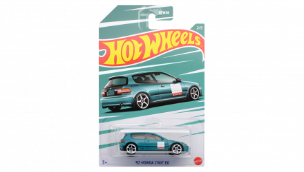 Тематическая Машинка Hot Wheels '92 Honda Civic EG Honda 1:64 HDH20 Turquoise - Retromagaz, image 1