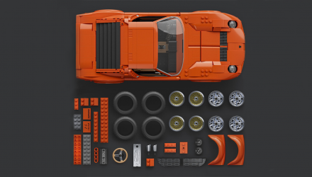 Конструктор Hot Wheels Mattel Brick Shop Hot Wheels Lamborghini ‘71 Miura P400 SV 1523 Деталей JHF61 Orange - Retromagaz, image 3