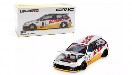 Машинка Premium Kaido House x MiNI GT Honda Civic (EF) Kanjo V1 1:64 KHMG139 White - Retromagaz, image 1
