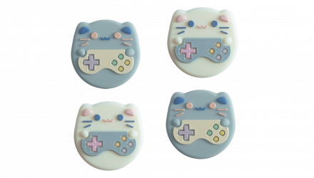 Накладки на Стіки Geekshare 4шт Game Cat Nintendo Switch White Blue - Retromagaz, image 1