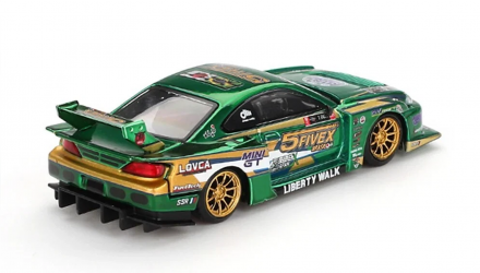Машинка Premium MINI GT Nissan S15 SILVIA LB-Super Silhouette LBWK 2024 Fausto Racing 1:64 MGT00858-CH Green image_2 Машинка Premium MINI GT Nissan S15 SILVIA LB-Super Silhouette LBWK 2024 Fausto Racing 1:64 MGT00858-CH Green - Retromagaz, image 2