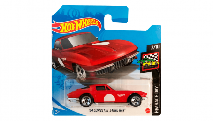 Машинка Базова Hot Wheels '64 Corvette Sting Ray Race Day 1:64 GRX90 Red - Retromagaz, image 1