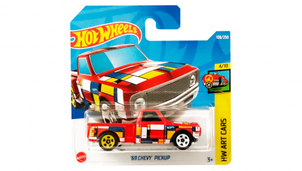 Машинка Базовая Hot Wheels '69 Chevy Pickup Art Cars 1:64 HCV74 Red - Retromagaz, image 1