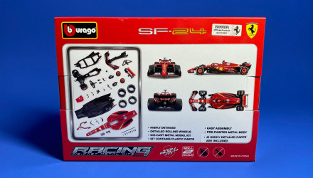 Машинка Bburago Ferrari SF-24 #16 Charles Leclerc Model Kit 1:24 18-26858 Red - Retromagaz, image 4