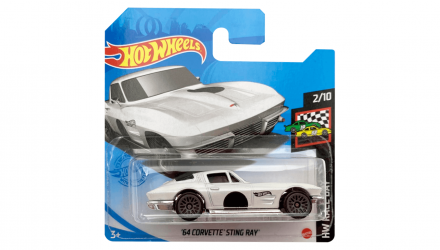 Машинка Базовая Hot Wheels '64 Corvette Sting Ray Race Day 1:64 GTB88 White - Retromagaz, image 1