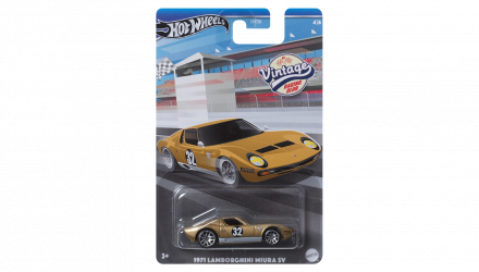 Тематична Машинка Hot Wheels 1971 Lamborghini Miura SV Vintage Racing Club 1:64 HRT81/HRV03 Gold - Retromagaz, image 1