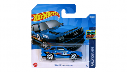 Машинка Базова Hot Wheels '84 Audi Sport Quattro Rally Champs 1:64 HCX60 Blue - Retromagaz, image 1