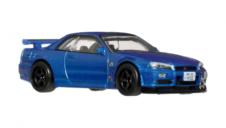 Машинка Premium Hot Wheels Nissan Nissan Skyline GT-R V·Spec II (BNR34) Car Culture 1:64 JBK92 Blue - Retromagaz, image 5