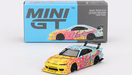 Машинка Premium MINI GT Nissan LB-Super Silhouette S15 SILVIA LBWK KUMA 1:64 MGT00754-СH Yellow - Retromagaz, image 1