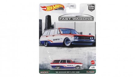 Машинка Premium Hot Wheels '69 Nissan Skyline Van Fast Wagons 1:64 GRJ68 Red - Retromagaz, image 1