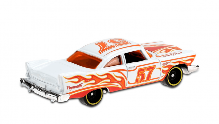 Машинка Базовая Hot Wheels '57 Plymouth Fury Flames 1:64 GHD67 White - Retromagaz, image 3