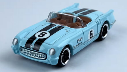 Тематична Машинка Hot Wheels 1955 Corvette Vintage Racing Club 1:64 HRT81/HRV01 Blue - Retromagaz, image 2