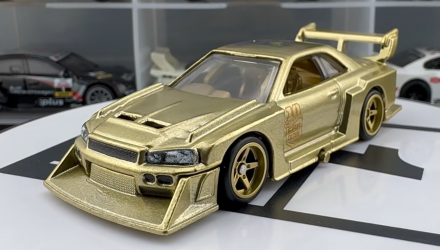 Машинка Premium Hot Wheels LB-ER34 Super Silhouette Nissan Skyline Chase Aerostyles 1:64 JKF36 Gold - Retromagaz, image 1