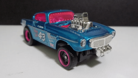 Машинка Базова Hot Wheels Volvo P1800 Gasser Super Treasure Hunt STH Reverse Rake 1:64 HTF37 Blue - Retromagaz, image 1