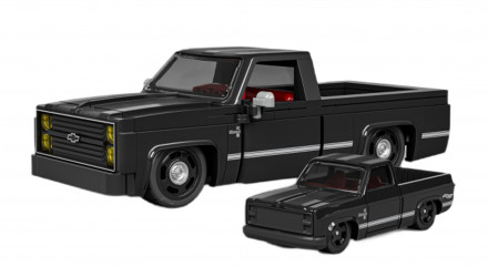 Конструктор Hot Wheels Mattel Brick Shop Chevy '83 Silverado 255 Деталей JKG42 Black - Retromagaz, image 1