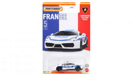 Тематична Машинка Matchbox Lamborghini Gallardo Police France 1:64 HBL08 White - Retromagaz, image 1