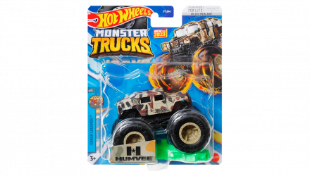 Машинка-Позашляховик Hot Wheels Humvee Monster Truck Crash Legends 1:64 HKM39 Tan - Retromagaz, image 1