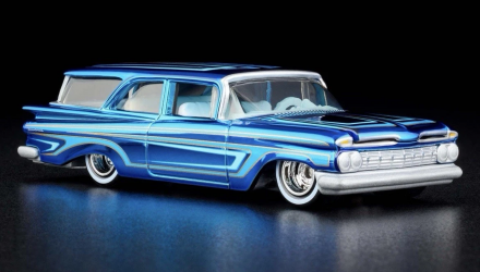 Машинка Premium Hot Wheels 1959 Chevrolet Brookwood Red Line Club RLC 1:64 JCP19 Blue - Retromagaz, image 2