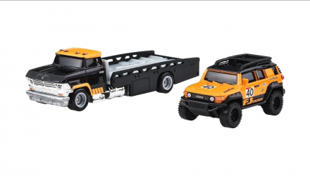 Машинка Premium 2шт Hot Wheels Toyota FJ Cruiser та Horizon Hauler Team Transport 1:64 JBM33 Yellow - Retromagaz, image 1