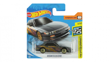 Машинка Базовая Hot Wheels Nissan Silvia (S13) Speed Graphics 1:64 GHB40 Dark Grey - Retromagaz, image 1