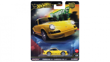 Машинка Premium Hot Wheels Porsche 911 Carrera RS 2.7 Hammer Drop 1:64 HRW07 Yellow - Retromagaz, image 1