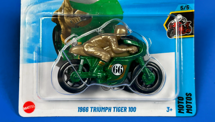 Машинка Базова Hot Wheels 1966 Triumph Tiger 100 Treasure Hunts Moto 1:64 JBC32 Green - Retromagaz, image 1